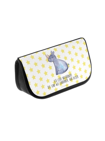 Mr. & Mrs. Panda Kosmetiktasche Einhorn Nashorn mit Spruch in Weiß