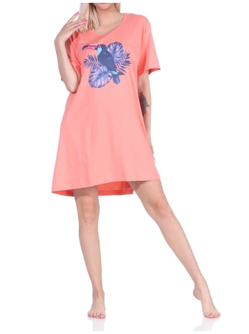 NORMANN kurzarm Nachthemd Schlafshirt Designs - 66973 in bunt