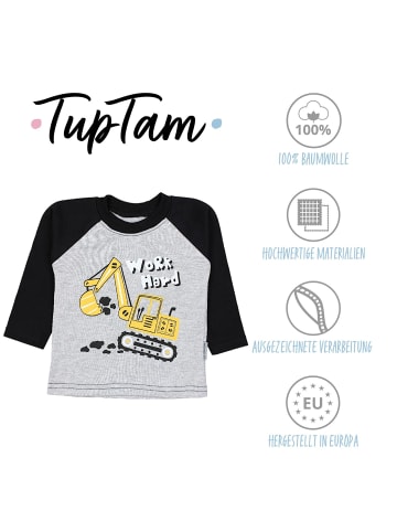 TupTam 5er- Set Langarmshirts in grau/grün