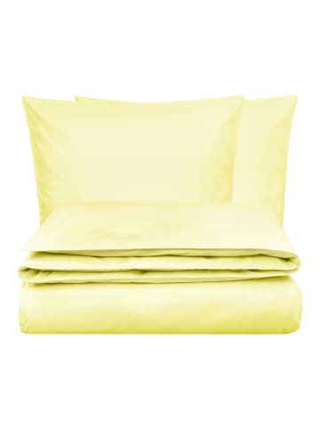 MELA Unisex Perkal Bettwäsche Set BHANU in soft lemon