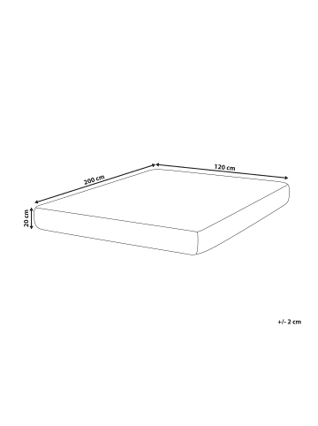 Beliani Matratze HAPPINESS in Grau/Weiß - (W) 120 x (H) 20 x (L) 200 cm H2/3 Mittel
