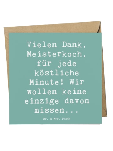 Mr. & Mrs. Panda Einladungskarte Spruch Danke Koch mit Spruch in Meeresbrise