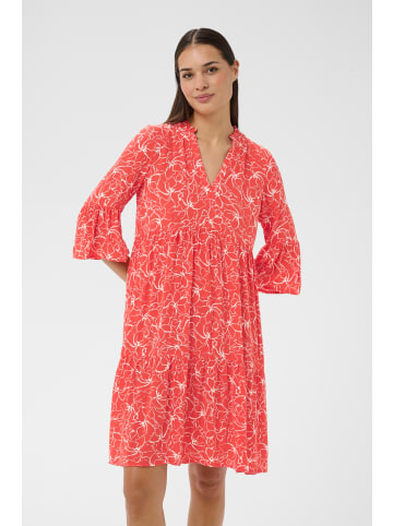Kaffe Kleid KAellen A-shape in Poppy Red Chalk Flower