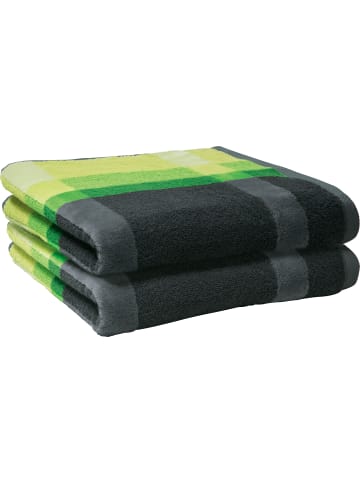 Erwin Müller Frottier, Jacquard Duschtuch 2er-Pack in grün