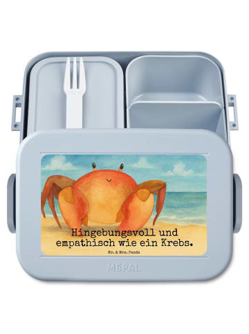 Mr. & Mrs. Panda Lunch Box Sternzeichen Krebs Design mit Spruch in Blau Pastell