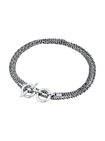 KUZZOI Armband 925 Sterling Silber in Grau