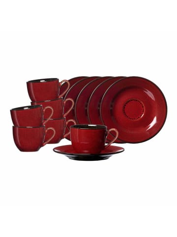 Ritzenhoff & Breker 6er Set Espressotassen mit Untertassen Gambia in Rot 90 ml in rot