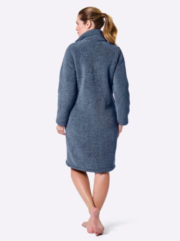 Plantin Bademantel in mittelblau-meliert