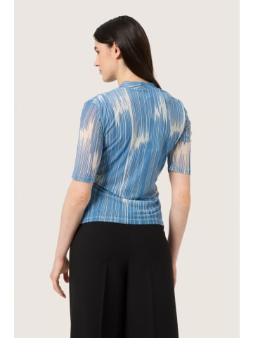 Soaked in Luxury Langarm-Bluse SLAldora Feminine Form in Blue Scattered Print