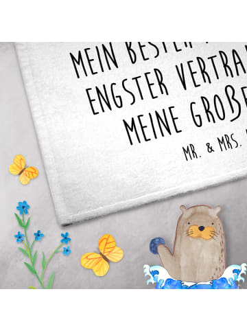 Mr. & Mrs. Panda Gästehandtücher Hund Dame mit Spruch in Weiß