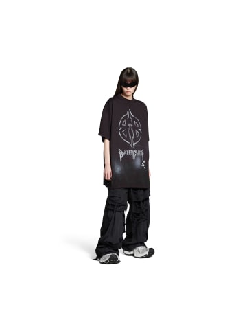 Balenciaga Metal Bb Stencil Oversized T-shirt in Schwarz