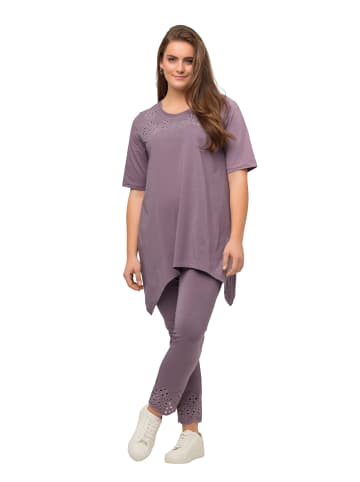 Ulla Popken Longshirt in grau-flieder