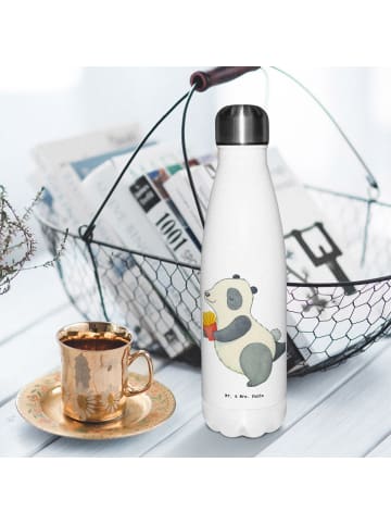 Mr. & Mrs. Panda Isolierflasche Panda beflügelt Pommes ohne Spruch in Weiß