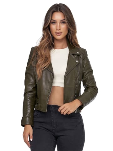 Tazzio Lederjacke "F507" - in Khaki