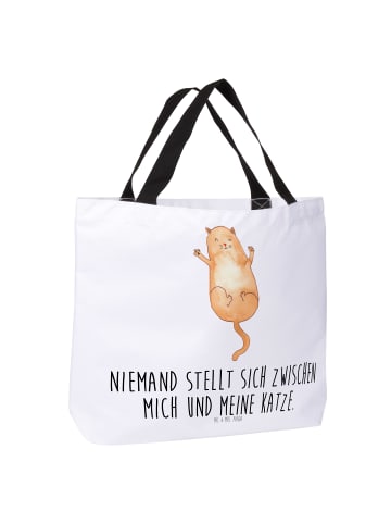Mr. & Mrs. Panda Tasche Katze Umarmen mit Spruch in Weiß