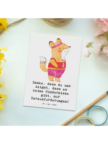 Mr. & Mrs. Panda Grußkarte Leichtathletik Trainerin Inspiration ... in Weiß