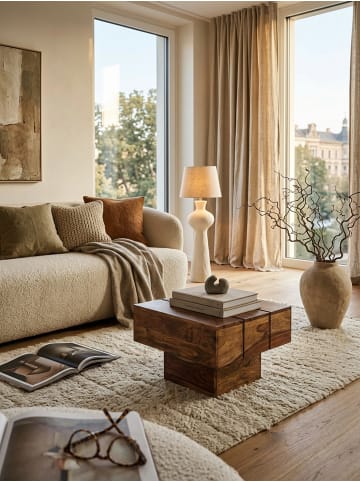 KADIMA DESIGN Beistelltisch Massivholz Wohnzimmertisch 44 x 44 x 30 cm in Massivholz