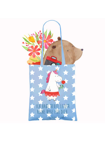 Mr. & Mrs. Panda Umhängetasche Einhorn Dame mit Spruch in Sky Blue