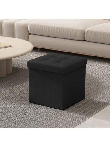 SONGMICS Sitzhocker Minota in Schwarz - (B)30 x (H)30 x (T)30 cm
