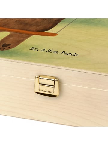Mr. & Mrs. Panda Holz Teebox Bär Schaukel Design mit Spruch in Weiß
