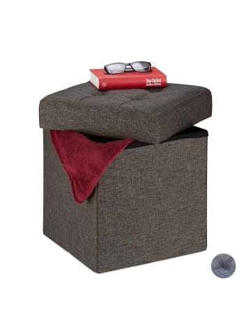 relaxdays Sitzhocker in Braun - (B)38x (H)41 x (T)38 cm