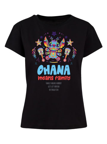F4NT4STIC Box T-Shirt Disney Lilo & Stitch Ohana Mexico in schwarz