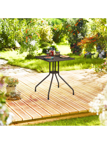 relaxdays Gartentisch in Braun - (B)61 x (H)75 x (T)61 cm