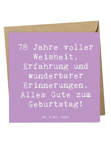 Mr. & Mrs. Panda Einladungskarte Spruch 78. Geburtstag mit Spruch in Lavendeltraum