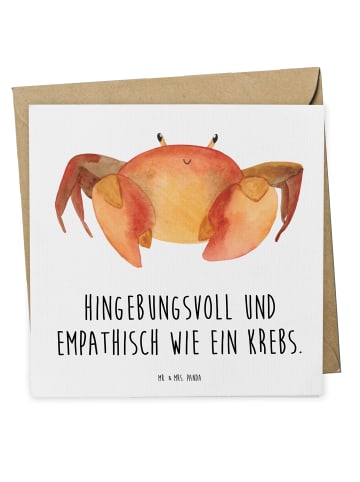 Mr. & Mrs. Panda Grußkarte Sternzeichen Krebs mit Spruch in Weiß