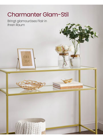 VASAGLE Konsolentisch Baris in Gold - (B)35.6 x (H)80 x (T)100.5 cm