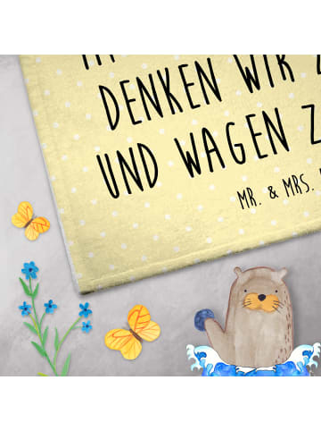 Mr. & Mrs. Panda Frotteehandtuch Esel mit Spruch in Gelb Pastell