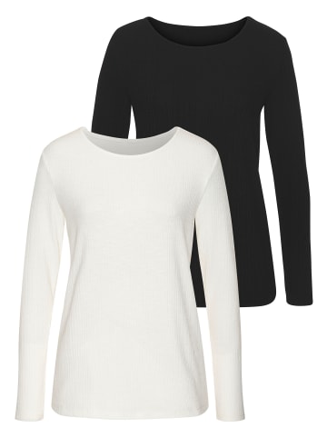Vivance Langarmshirt in schwarz, creme