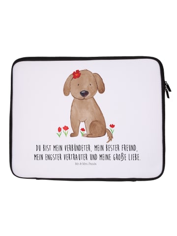 Mr. & Mrs. Panda Notebook Tasche Hund Dame mit Spruch in Weiß