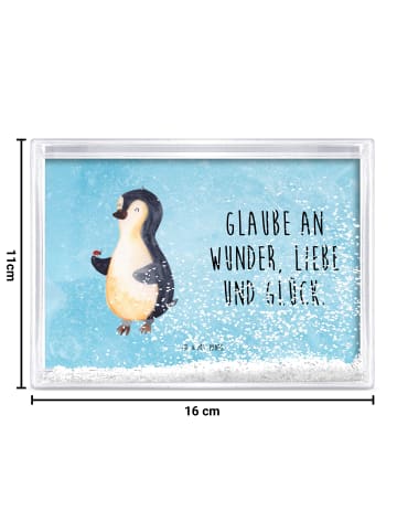 Mr. & Mrs. Panda Schneerahmen Pinguin Marienkäfer mit Spruch in Eisblau