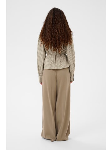 Soaked in Luxury Langarm-Bluse SLSivah Gerade Passform in Parchment Checks