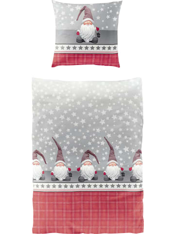 Bierbaum Biber Bettwäsche in grau-rot
