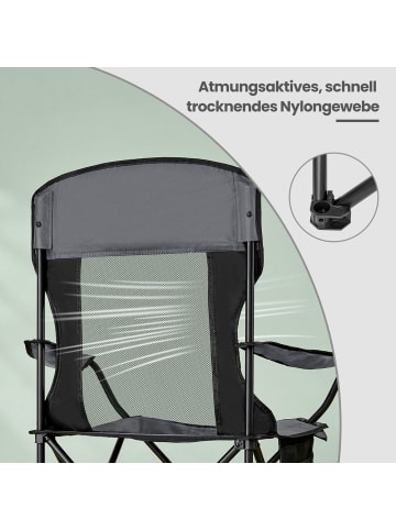 SONGMICS 2er-Set: Campingstuhl Sandy in Schiefergrau - (B)86.5 x (H)51.5 x (T)97 cm