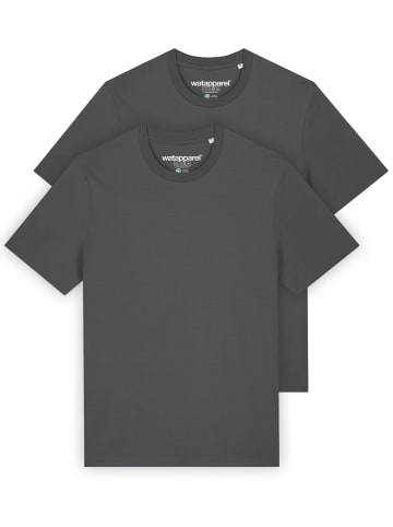 wat? Apparel T-Shirt 2er Pack Bio Basic T-Shirt Männer in Grau
