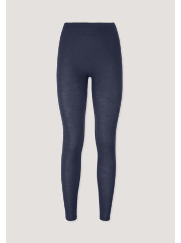 Hessnatur Hessnatur Leggings Regular Cut PURE FUNCTION aus Bio-Merinowolle mit Seide in graphitblau