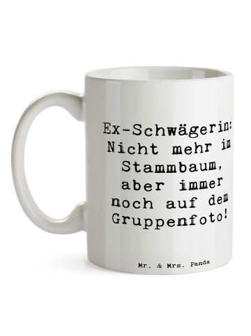 Mr. & Mrs. Panda Kaffeebecher Spruch Ex-Schwägerin mit Spruch in Weiß