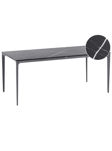 Beliani Esstisch SOVARETO in Schwarz/Grau - (W) 90 x (H) 75 x (L) 180 cm