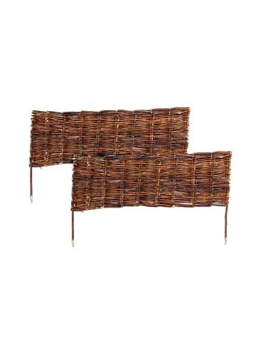 relaxdays 4 x Beeteinfassung in Braun - (B)60 x (H)20 cm