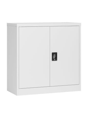 en.casa Aktenschrank Molise in Grau (T)90cm (B)40cm (H)90cm