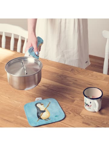 Mr. & Mrs. Panda Topfuntersetzer Pinguin Angler ohne Spruch in Eisblau