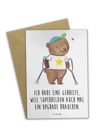 Mr. & Mrs. Panda Grußkarte Bär Gehhilfen mit Spruch in Weiß