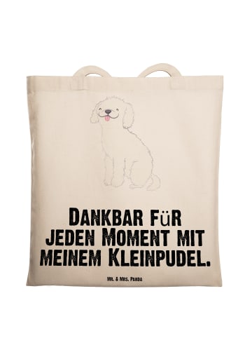 Mr. & Mrs. Panda Tote Bag Kleinpudel Moment mit Spruch in Creme