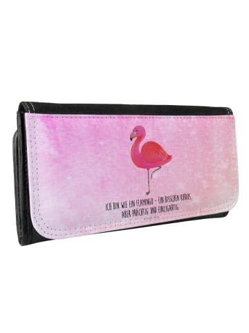 Mr. & Mrs. Panda Damen Portemonnaie Flamingo Classic mit Spruch in Aquarell Pink