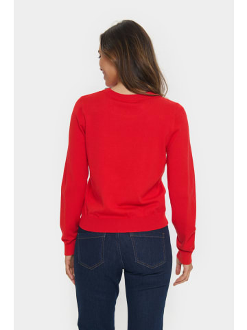 SAINT TROPEZ Strickpullover ValentinaSZ Gerade Passform in Flame Scarlet