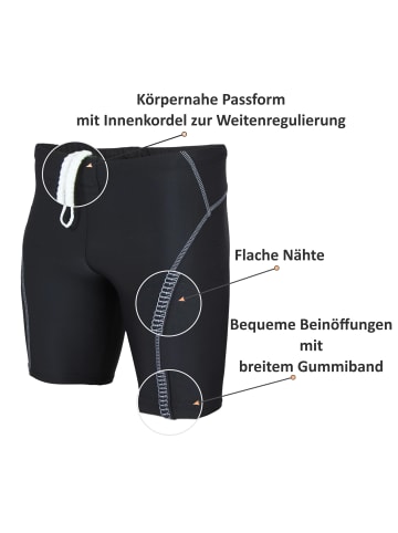 Aquarti Aquarti Herren Badehose Knielang Schwimmhose Jammer in schwarz/grün