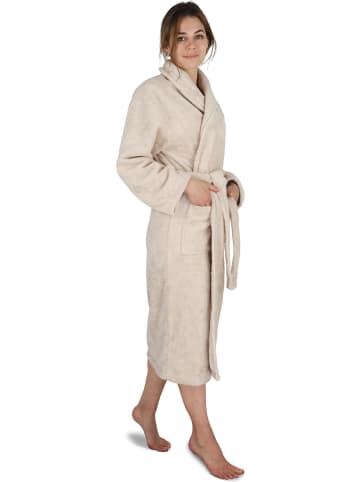 normani Damen Baumwoll Bademantel in Beige